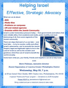 flyer israel advocacy workshop bnai israel